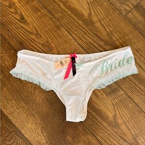 White Bride Panties with Mint Green Details